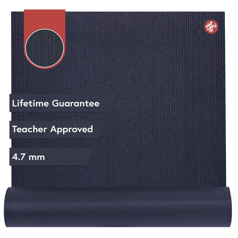 Manduka PROlite Yoga Mat 71" - 4.7mm Lifetime Durability Hygienic Construction Teacher Approved 71 x 24 inches Midnight