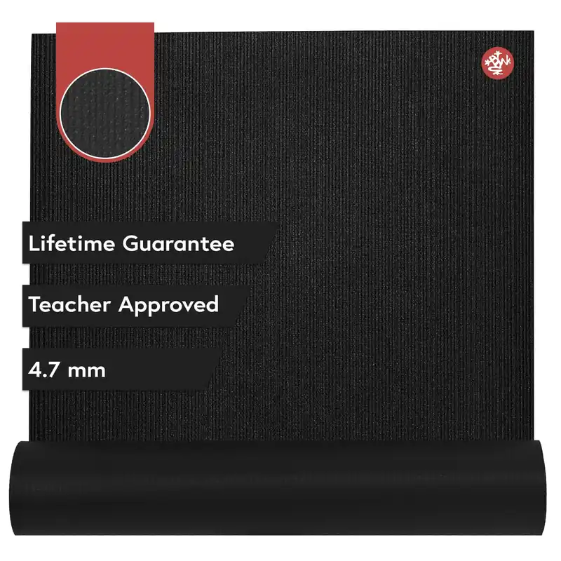 Manduka PROlite Yoga Mat 68" - 4.7mm Lifetime Durability Hygienic Construction Teacher Approved 68 x 24 inches Black