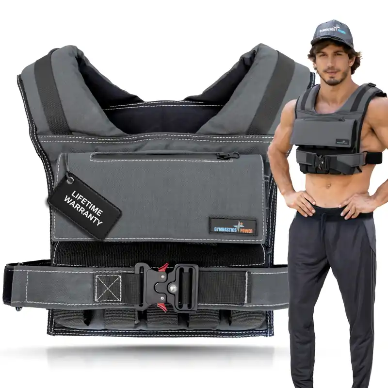 Gymnastics Power Weighted Vest Adjustable for Men and Women – Workout Weight Training Vest for Fitness, Running, Strength, Exercise & Cross Training