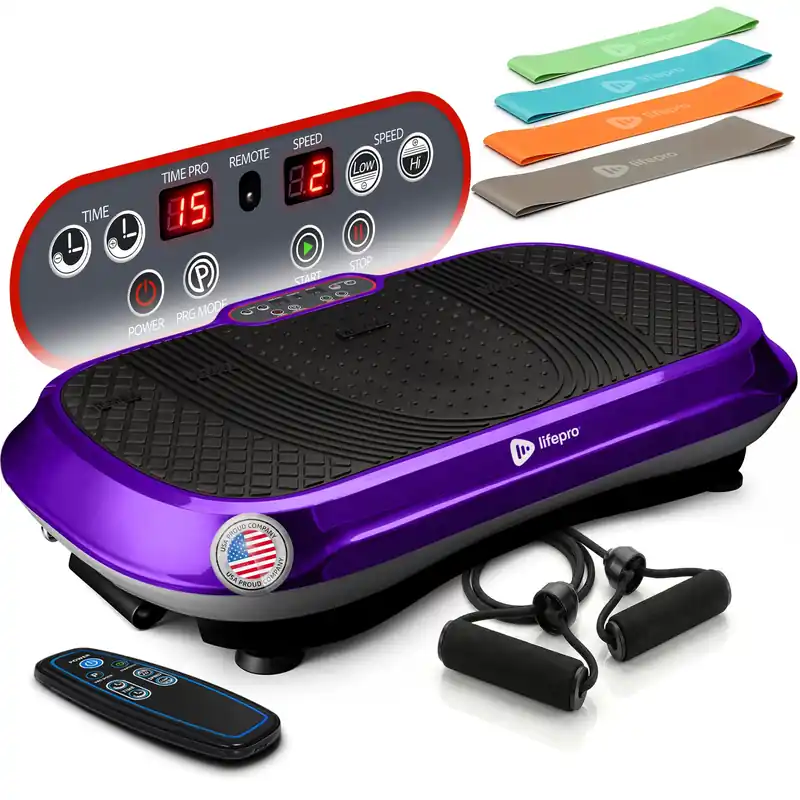 Lifepro Waver Vibration Plate Exercise Machine – High-Intensity Vibration Plate for Lymphatic Drainage – Full-Body Workout Vibrating Platform with Loop Bands – Fitness Equipment for Strength & Toning