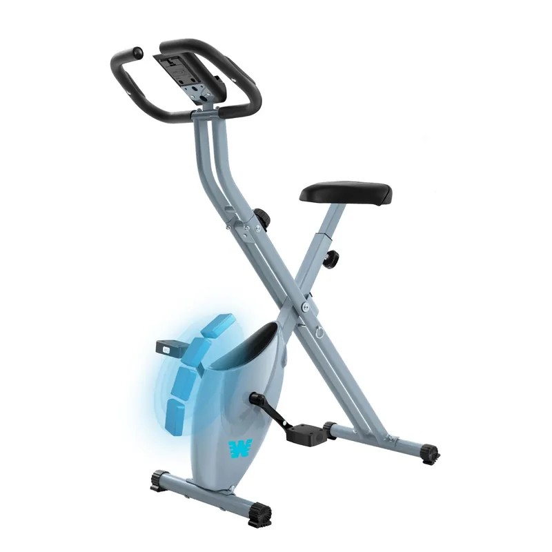 BARWING Folding Exercise Bike Stationary Bikes for Home,3 in 1Exercise Bikes for Seniors, Indoor Workout Bike Cycling Bike with 16-Level Adjustable Resistance,330LB Capacity(Grey)