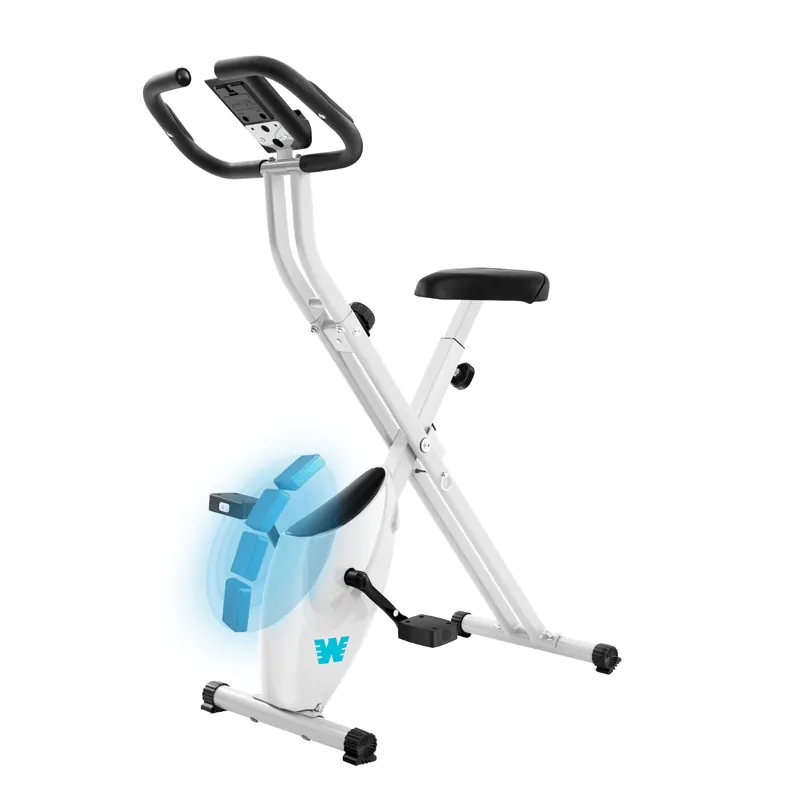 BARWING Folding Exercise Bike Stationary Bikes for Home,3 in 1Exercise Bikes for Seniors, Indoor Workout Bike Cycling Bike with 16-Level Adjustable Resistance,330LB Capacity(White)