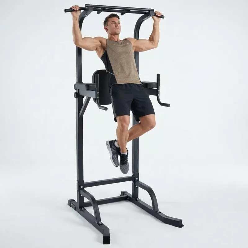 Free Standing Power Tower Pull Up Bar and Dip Station,Adjustable Strength Training Pull-Up Bars for Full Body Workout, Multifunction Dip Station Home Gym for Pull-Ups, Dips, Push-Ups, Leg Raises