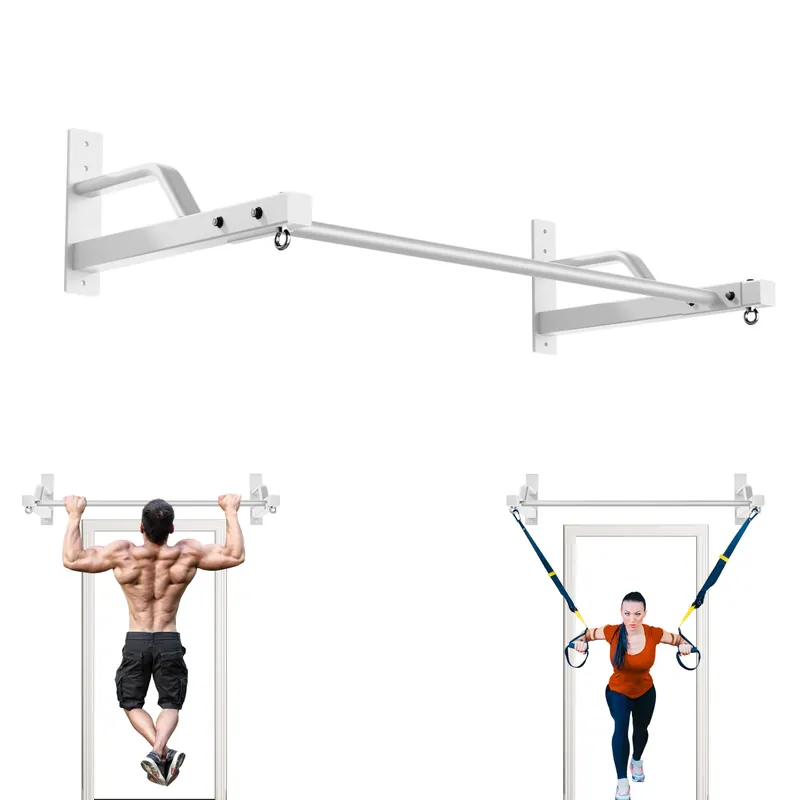 2026 Upgrade Pull Up Bar Wall Mounted - 600 lbs Heavy Duty Strength Training Pull-Up Bars, Ideal Rogue Pull Up Bar for Home and Commercial Gym, Easy Installation Chin Up Bar, Versatile Garage Pullup Bar (White)