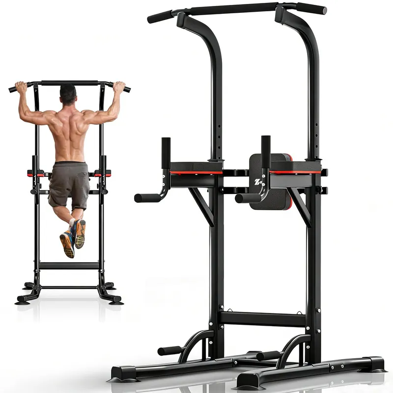 ZENOVA Pull Up Bar, Multi-Function Power Tower Dip Bar Stand Station, Strength Training Workout Fitness Equipment Home Gym Machine