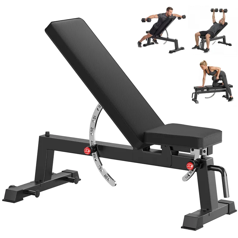 HANDBODE Adjustable Weight Bench for Full Body Workout, 1300 lb Weight Capacity Bench Press Bench of Home Gym Strength Training, Incline Upright Flat Utility Workout Bench with Fast Adjustment, Black