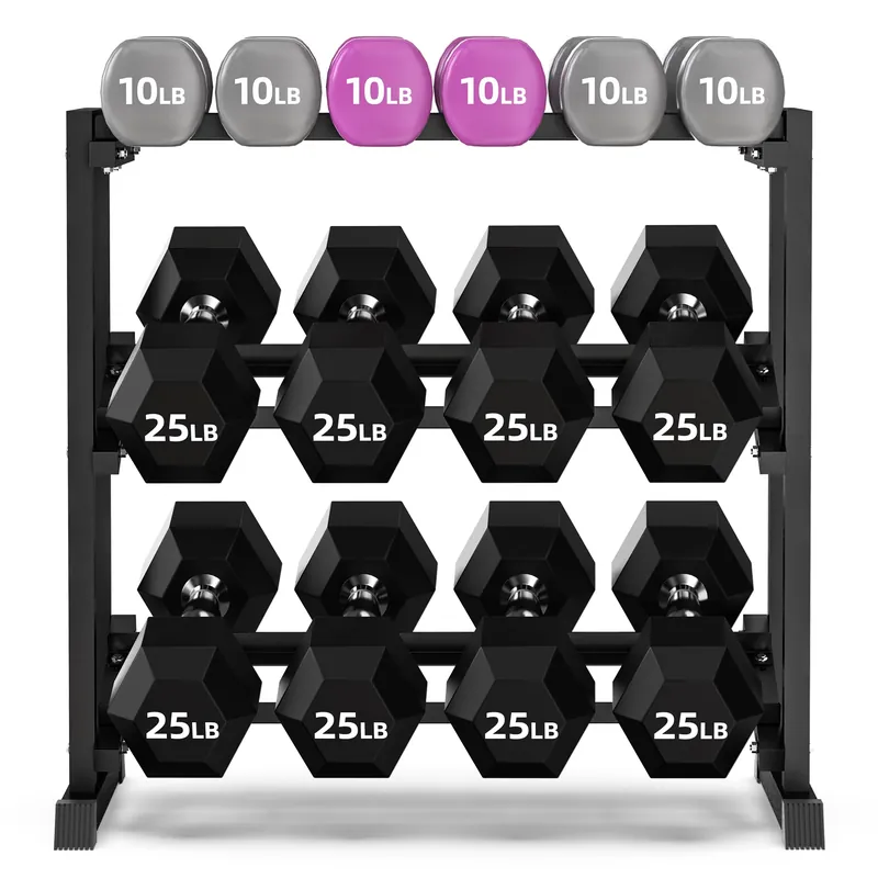 Dumbbell Rack, Hold Up to 1100LBS, Heavy Duty Weight Storage Rack with Adjustable Width, Non-Slip & Floor-Friendly, Home Gym Organizer for Strength Training Equipment