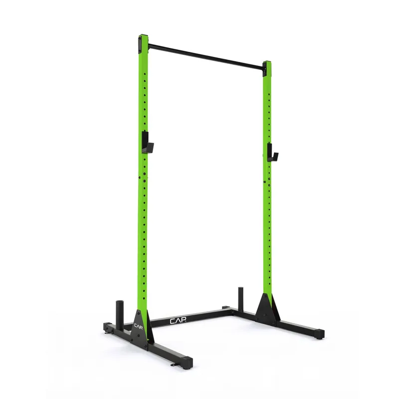 CAP Barbell Power Rack with Pull Up Bar & Attachments - Squat Rack & Strength Training Power Cage for Home Gym - Green