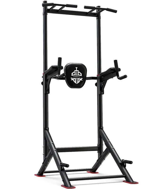 SPORTSROYALS PT2 Power Tower Pull Up Bar Station, 450LBS Stable Pull Up Dip Station for Home Gym Strength Training Equipment FED Fitness