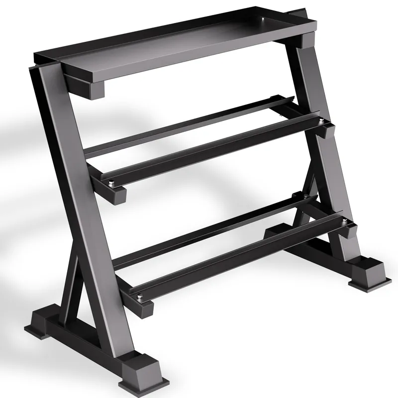 CHICAURA Heavy Duty 3 Tier Dumbbell Rack Stand, 1200LBS Weight Rack for Home Gym, Dumbbell and Kettlebell Storage with Adjustable Width, Stand Only