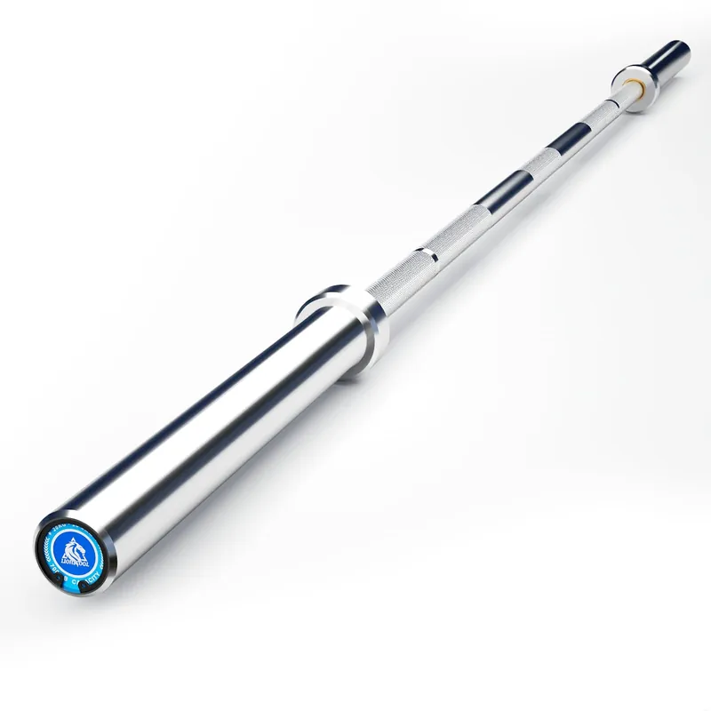LIONSCOOL 7ft Olympic Barbell (Silver Chrome, 700LBS, Center Knurl)