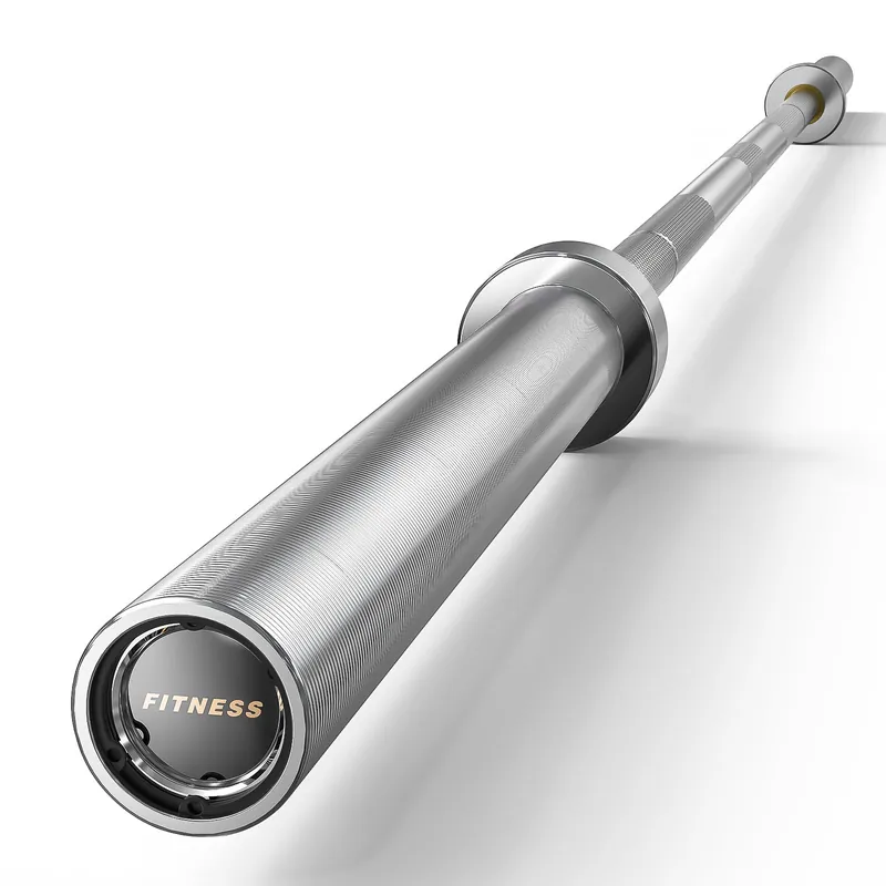 PAPABABE Barbell, 7ft Olympic Barbell 45lb Solid Chrome, 2-Inch Sleeves with Hybrid Needle Bearings & Bushings with Anti-Scratch,1000lbs Capacity Home Gym Bar for Stable Training (Silver)