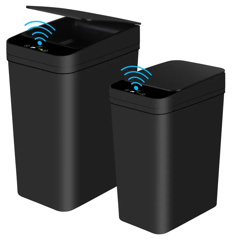 2 Pack 12L & 18L Automatic Trash Can Bathroom Touchless Motion Sensor Garbage Can