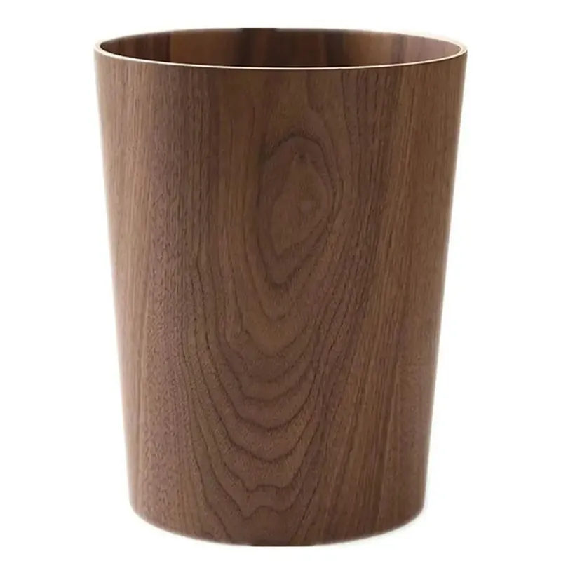 Stackable Wastebasket, Natural Wood Garbage Recycling Bin for Bathrooms, Kitchens