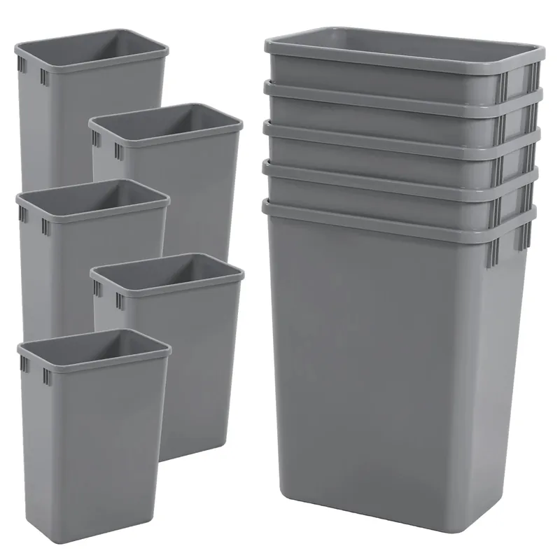 10 Pack 35 QT Garbage Waste Recycling Bin Easy To Clean Waste Trash Rubbish Bin