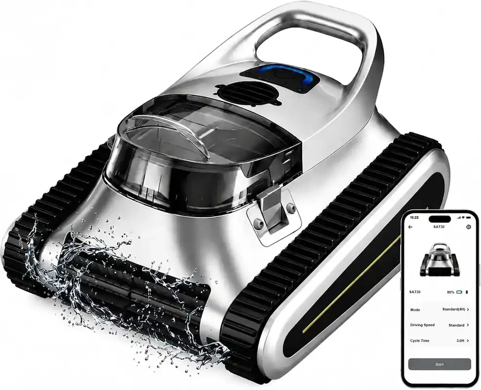 Cordless Robotic Pool Vacuum Cleaner for Inground & Above Ground Pools