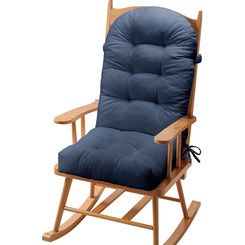 Corduroy Non-Slip Fade-Resistant Soft Rocking Chair Cushion With Tie F