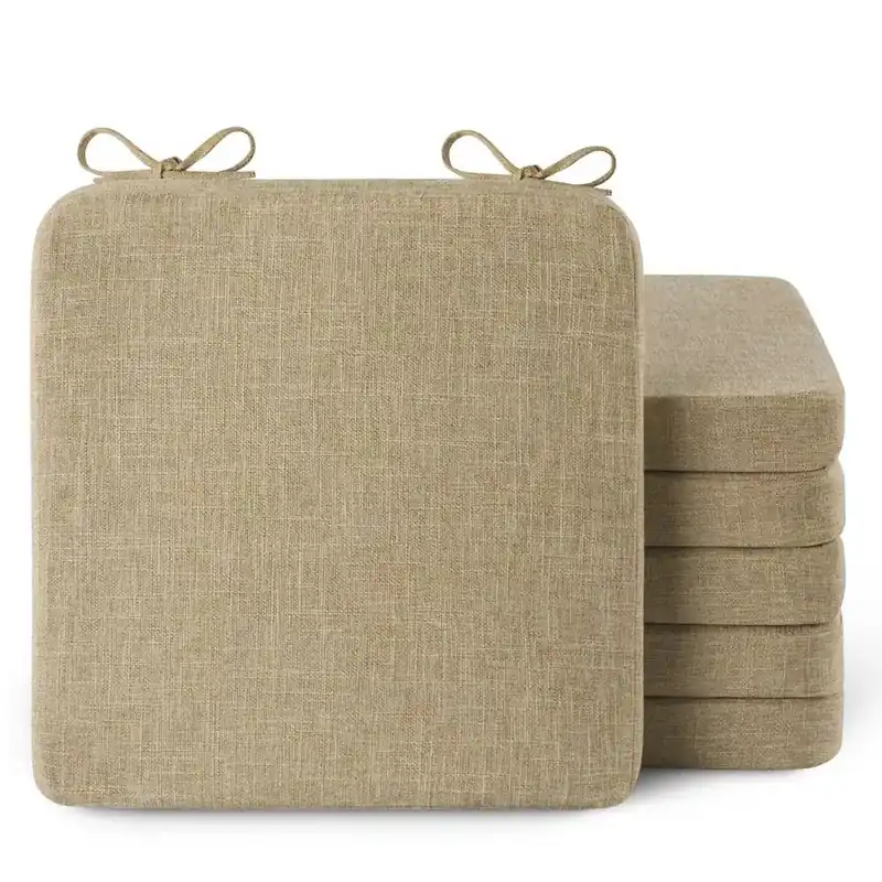 Square Chair Cushions for Dining Chairs 6 Pack Non Slip Seat Cushions for Kitchen Chairs Indoor Thick Dining Room Chair Pads wit