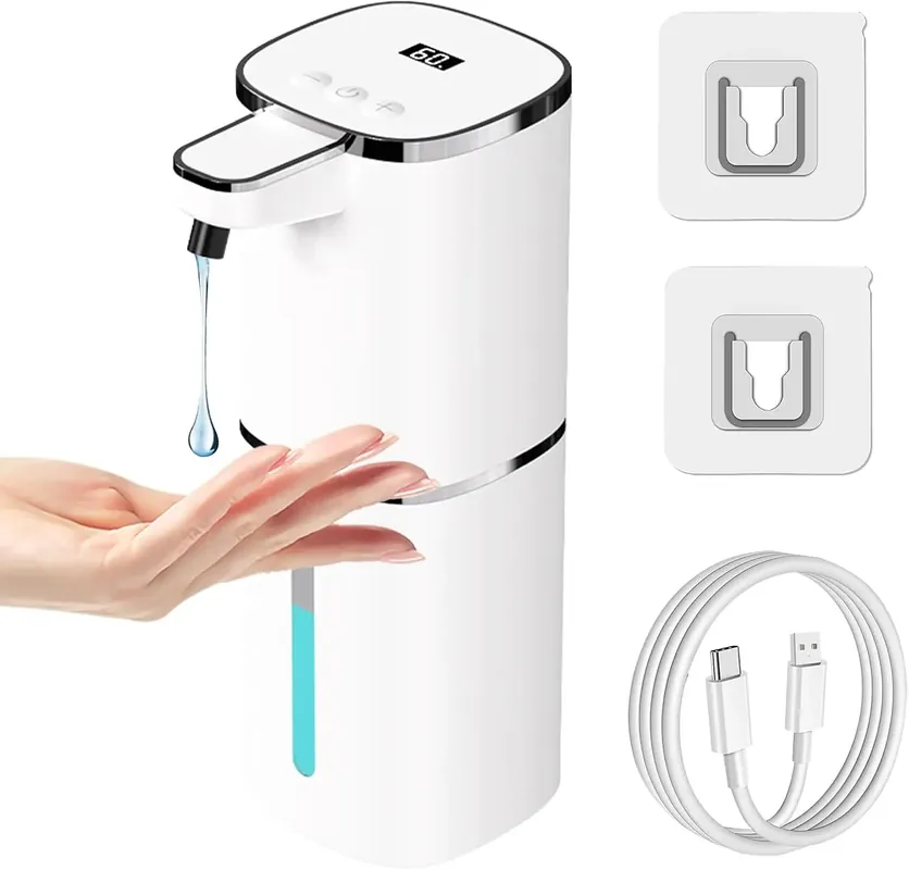 Automatic Soap Dispenser Touchless, USB Rechargeable with 9-Level Adjustable, 13.5oz