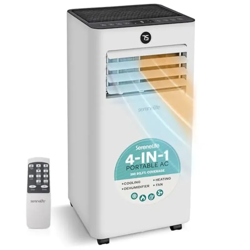 Portable air conditioner and heater for small spaces with 10, 000 BTU cooling