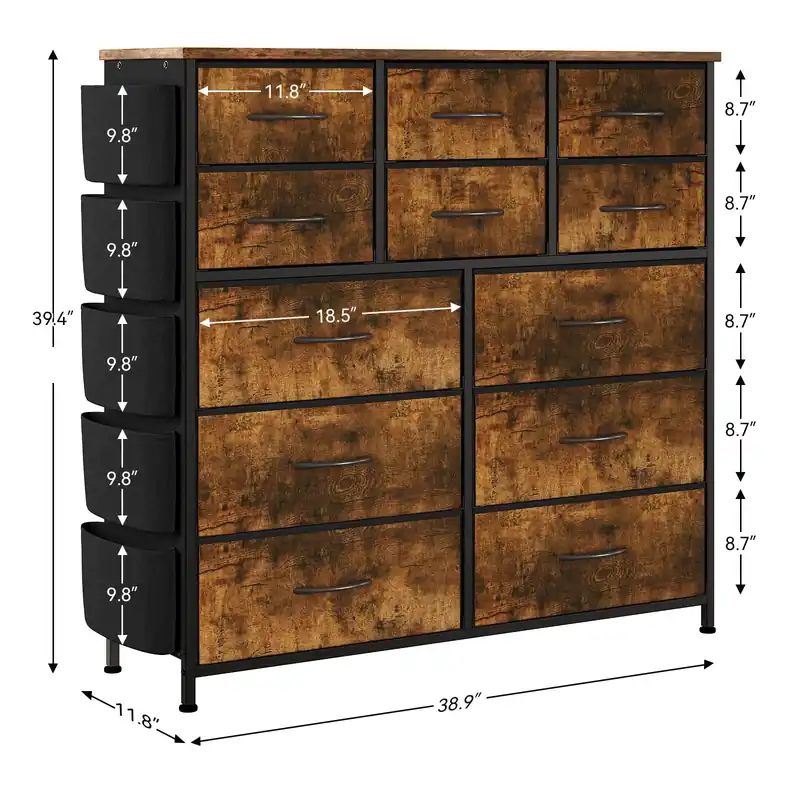 Dresser for Bedroom with 12 Drawer & Chests of Drawers for Hallway