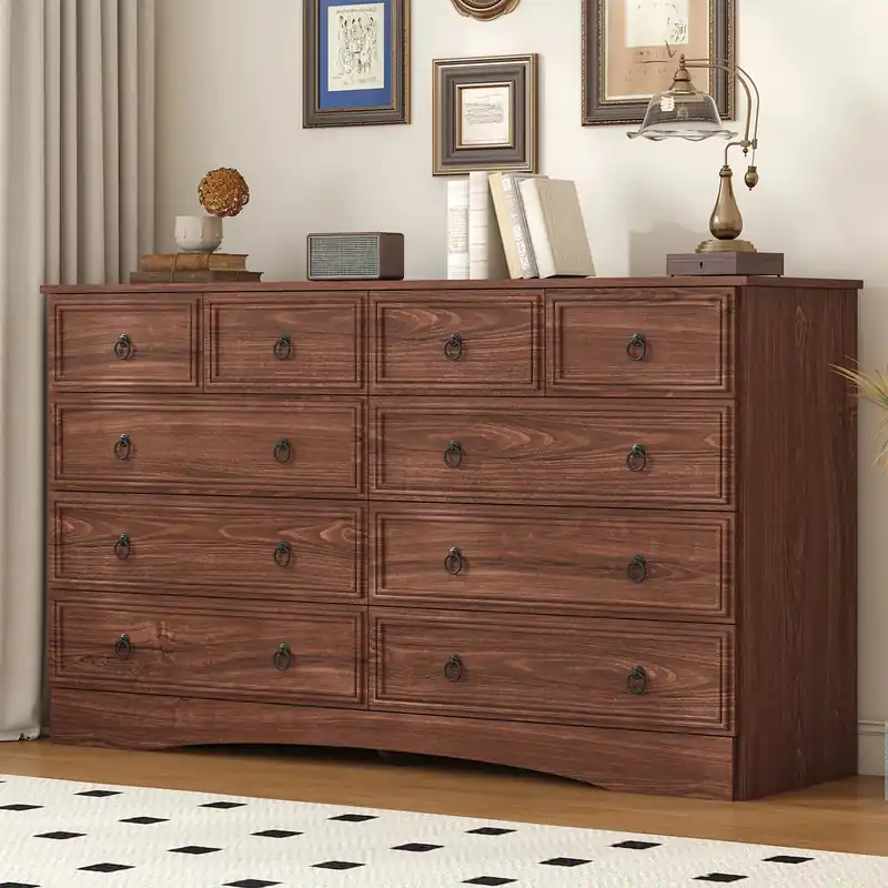 10 Drawers Dresser for Bedroom, 55.2 Inches Large Dressers