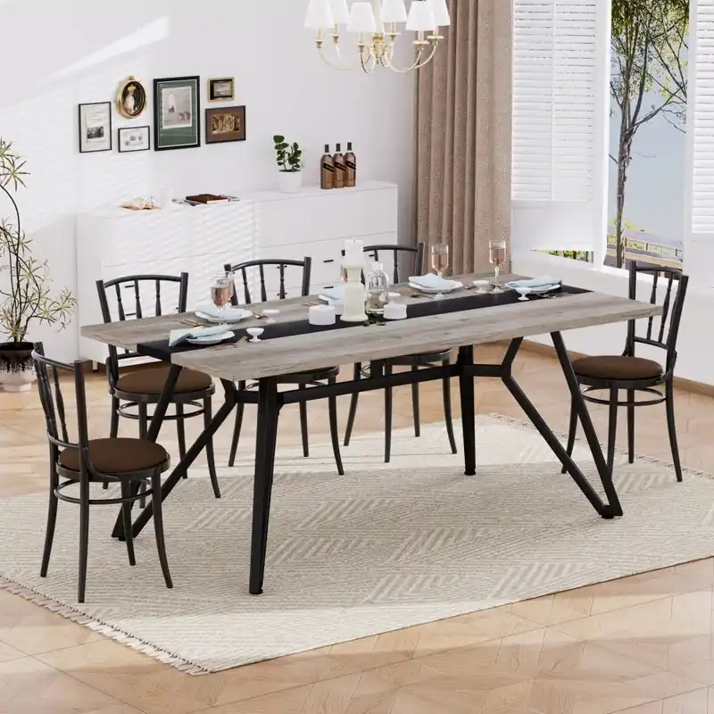 70.9"Rectangular Large Dining Table, Waterproof Large Desk for 8 People