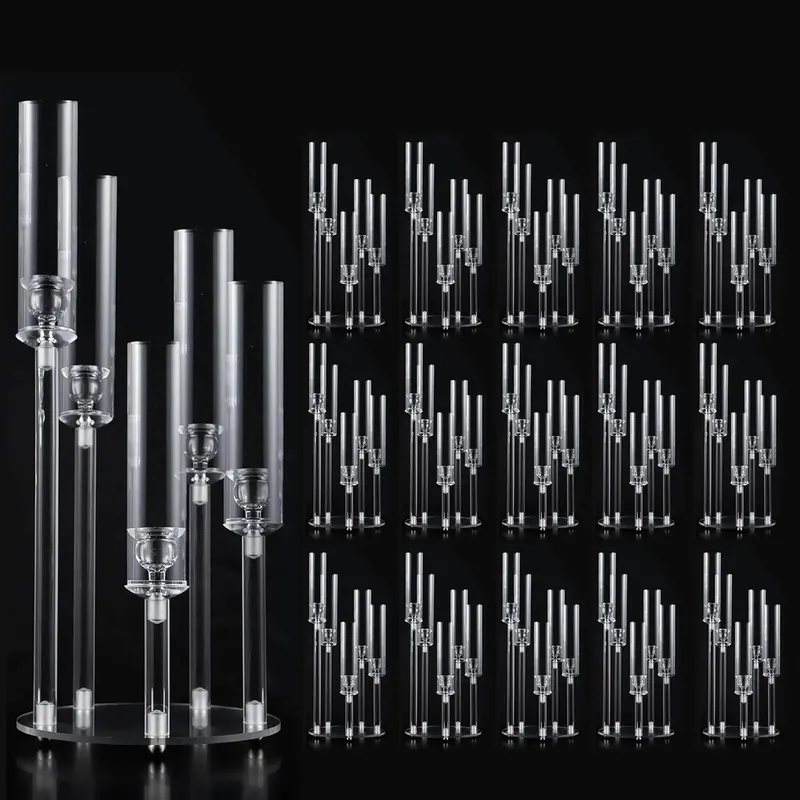 16PCS Clear Candle Holder for Wedding Christmas Party