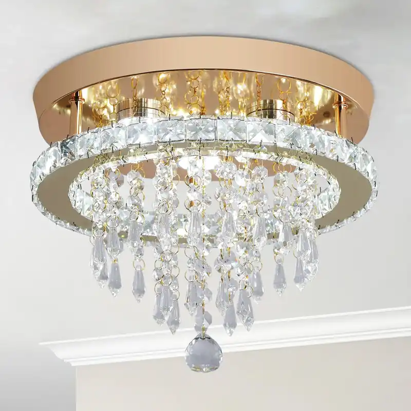 GreeLustr Luxury Crystal Chandelier Lustre Design Gold Modern Led Ceiling Light