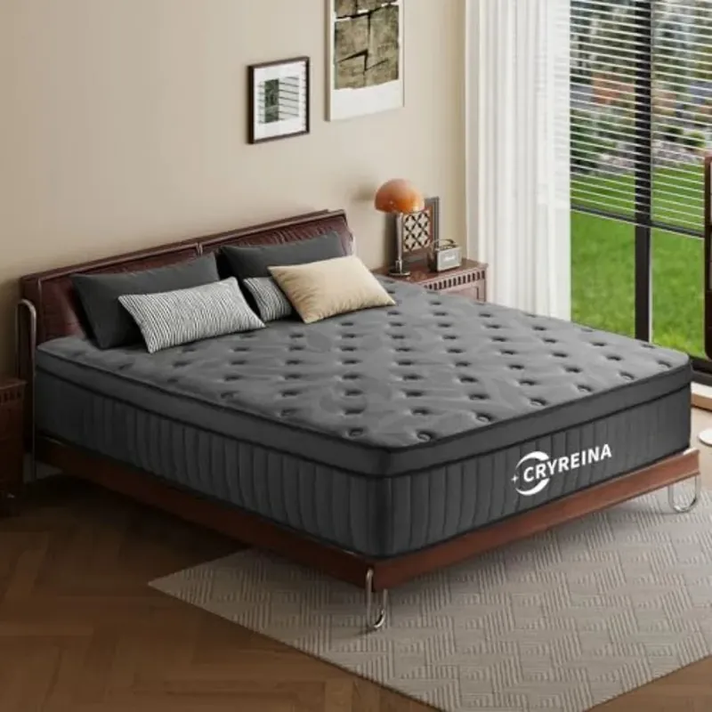 12 Inch King Mattress in a Box, Upgraded Hybrid Pocketed Coil Mattress