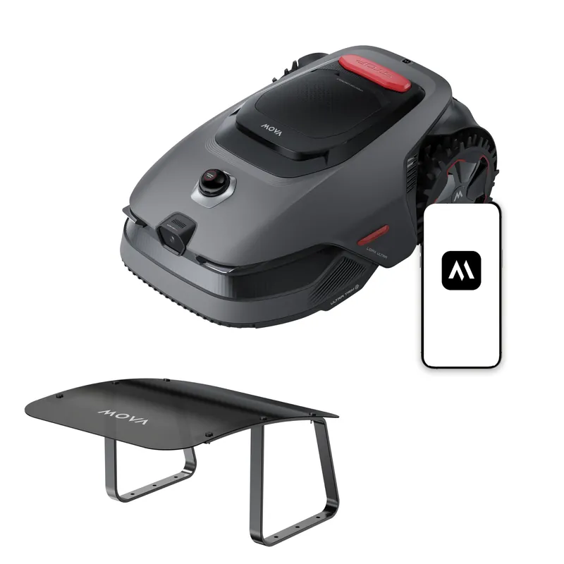 MOVA LiDAX Ultra 1000 Robot Lawn Mower Wire Free with Garage for 1/4 Acre, RTK-Free+360° 3D LiDAR+AI Vision Mapping, Zero-Edge Cutting, Cutting Height 1.2"-3.9", 45% Slope, 150 Managed Zones Dual Maps