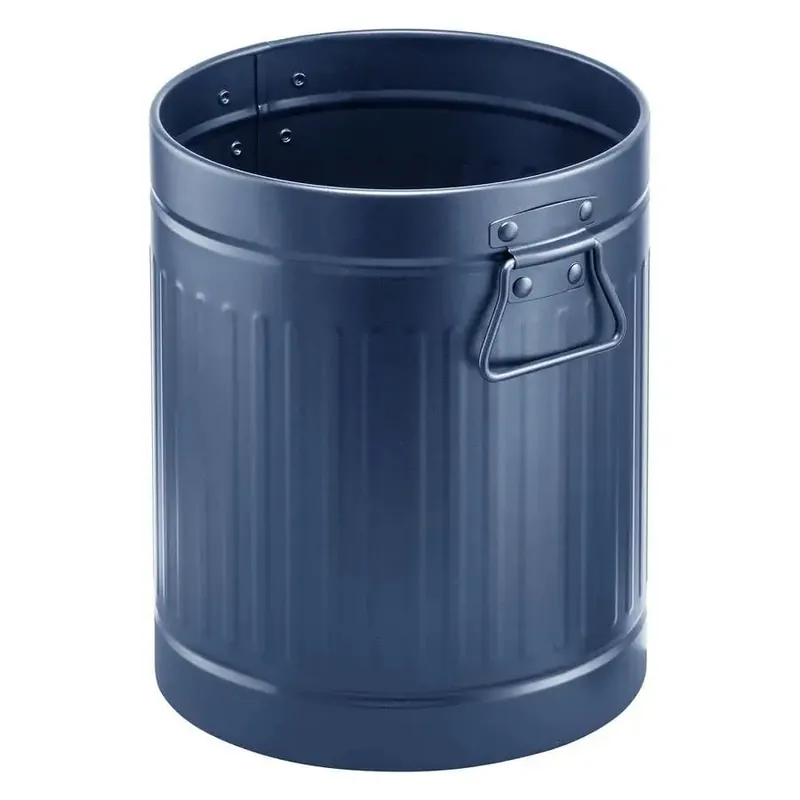 Steel Metal 2 Gallon 7 Liter Trash Can Wastebasket, Garbage Bin with Handles for Bathroom, Kitchen