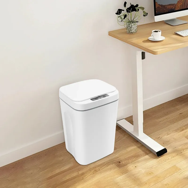 16L Smart Motion-Sensing Trash Can, Waterproof Wastebasket With Delay Close, Battery-Operated Home Bathroom Kitchen