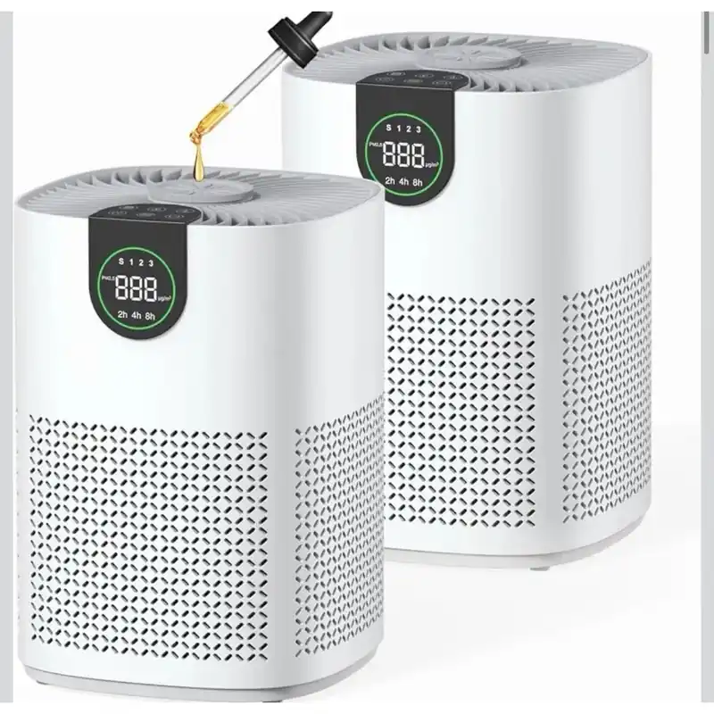 2 Piece Air Purifier for Home Large Room Bedroom Quiet Air Cleaner