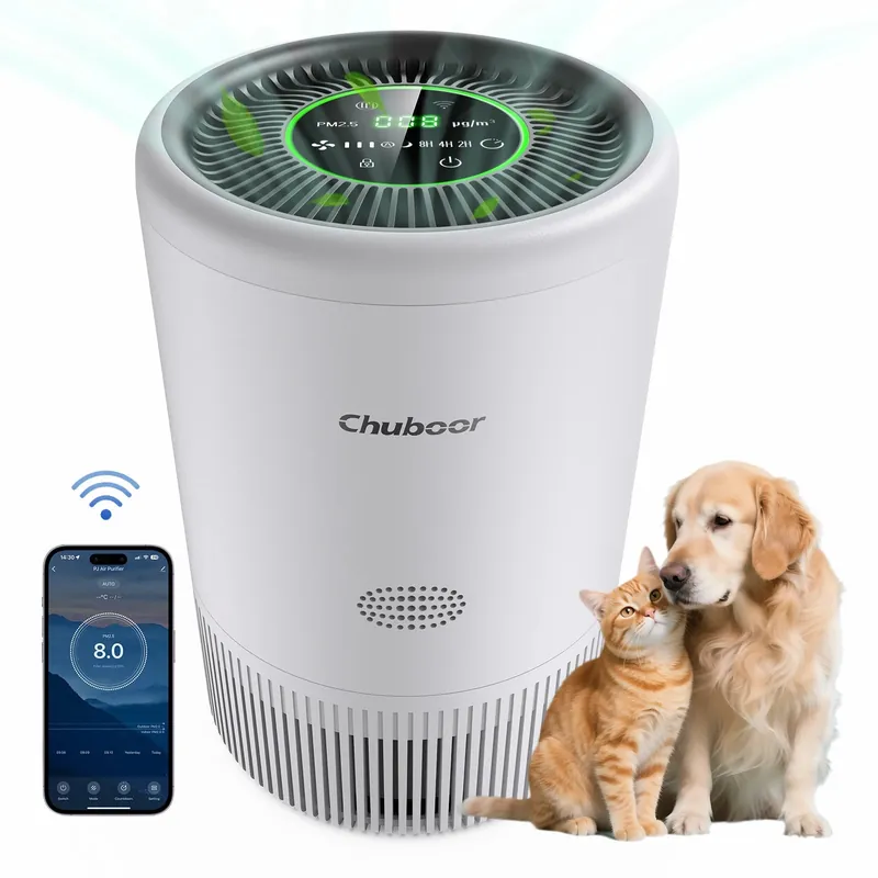Chuboor Air Purifier for Home. Smart with H13 HEPA filter removes pet hair
