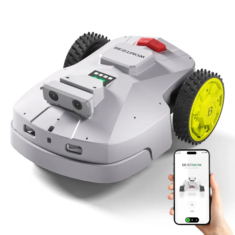 BESTMOW Robot Lawn Mower — 1.5 Acre Ultra Quiet Self Charging Robot Mower, Up to 4 inches Cutting Height, Robotic Lawn Mowers with RTK+4 Eye Vision, Mapping and Anti Theft tech, APP Control