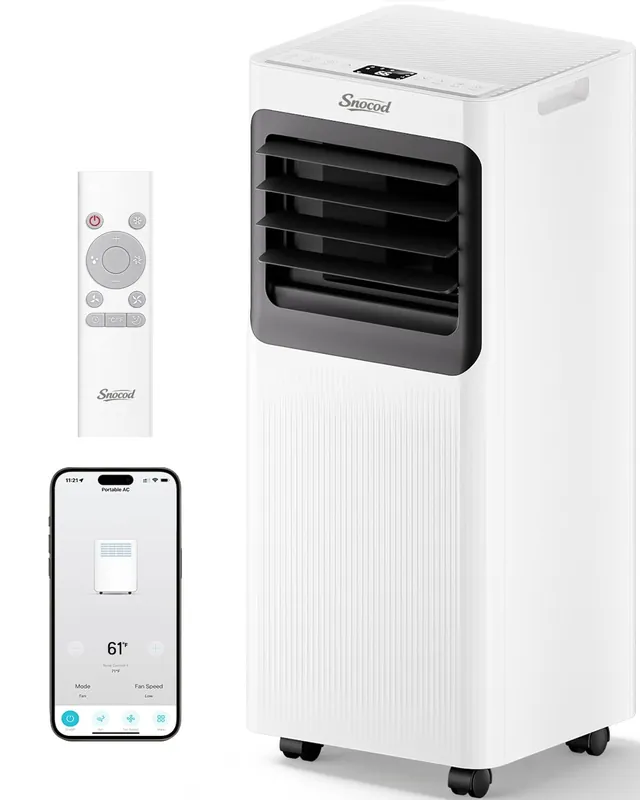 16000 BTU Portable Air Conditioners for Large Room up to 750 Sq. Ft., 5-in-1 Smart AC with WiFi App, Remote Control, Fast Cooling, Dehumidifier, Fan, Sleep Mode, 24H Timer & Window Kit