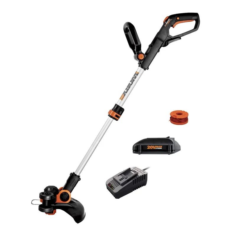 Worx Cordless String Trimmer & Lawn Edger, 12" Electric Weed Wacker with Command Feed, 20V Weed Eater with 5.5 LBS, Battery & Charger Included, WG163.8