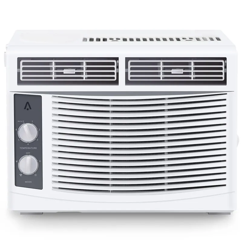 GarveeLife 5,000 BTU Window Air Conditioner - Cool up to 150 Sq. Ft. with Easy-to-Use Mechanical Controls and Reusable Filter, Perfect for Small Bedroom, Living Room, Home Office, White