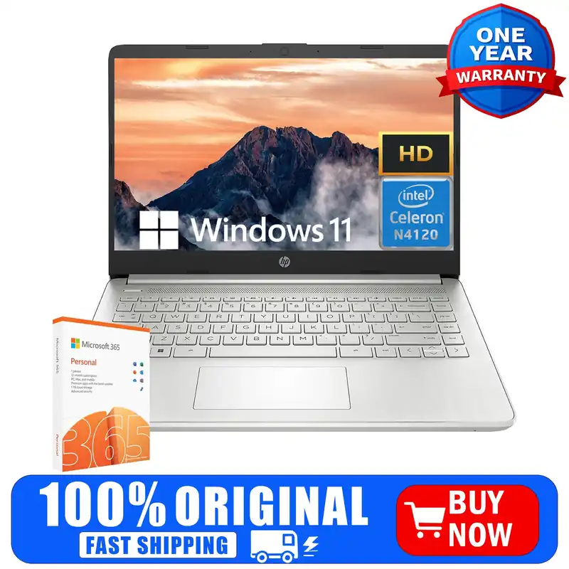 HP 14" Business Laptop,Intel Celeron N4120,4GB RAM, 128GB eMMC