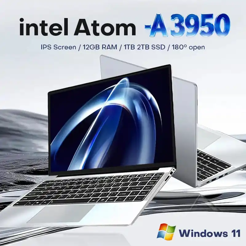 2026 Portable Laptop Computer Intel Atom A3950 Notebook PC 12GB RAM