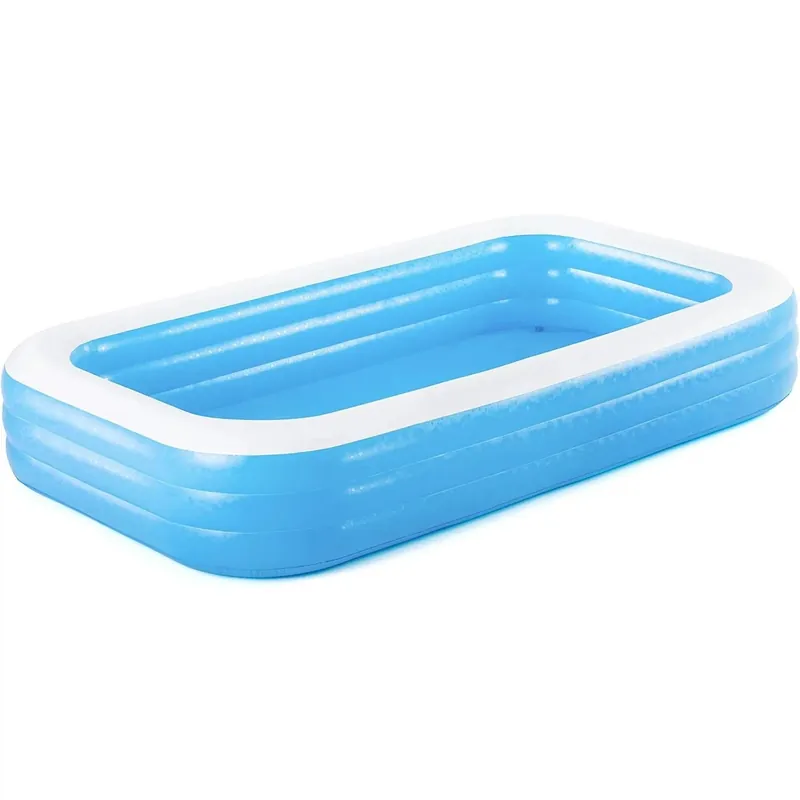 Inflatable Family Pool 10x6x22in Rectangular for Kids Ages 6+ Easy Setup