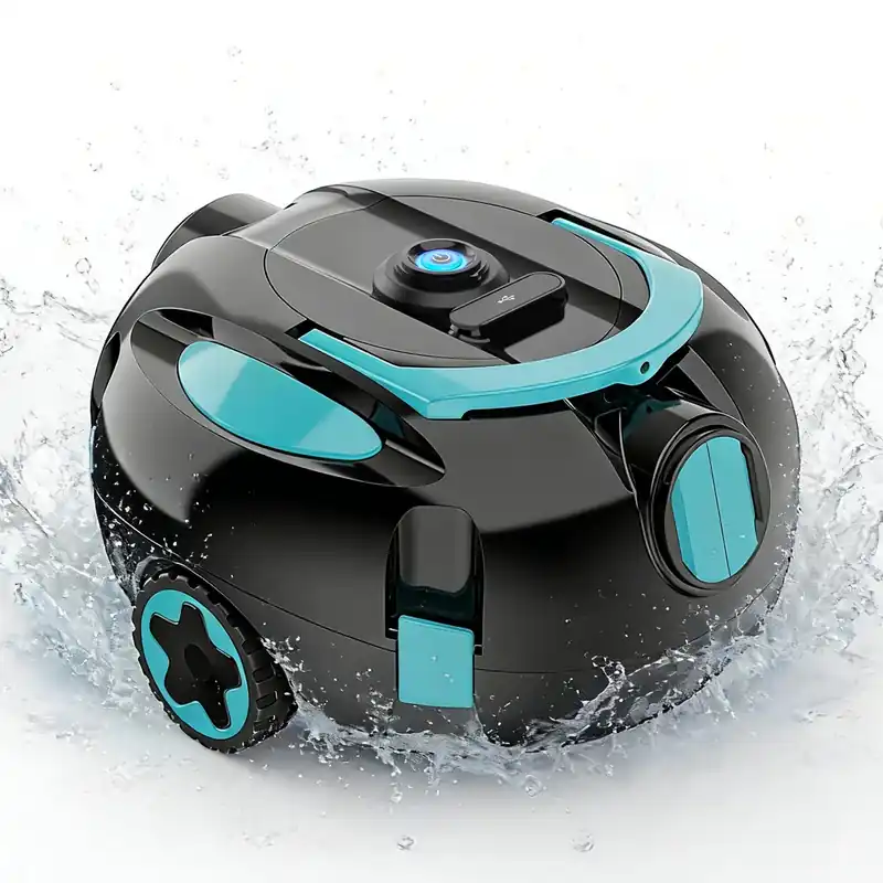 Obito H1 Robotic Pool Cleaner, Powerful Robotic Cleaner with Dual Suction Inlets, Cordless Automatic Pool Cleaner for Cleaning the Bottom of the Pool, 130-Min Runtime (Cannot Climb Walls)