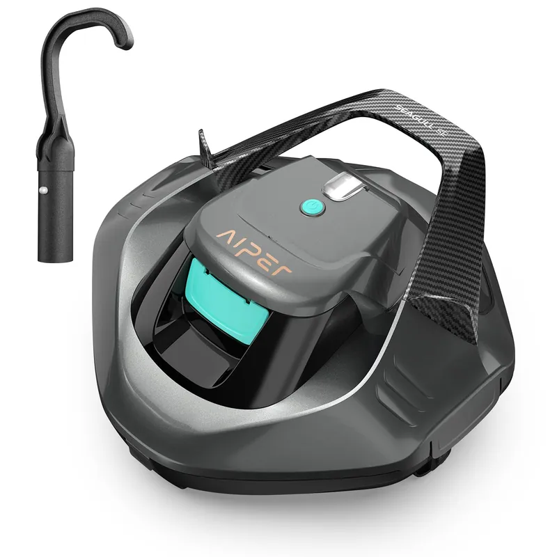 AIPER Seagull SE 2025 Cordless Robotic Pool Cleaner with LED Indicator, 1200GPH Strong Suction, Lasts 90 Mins Runtime, Ideal for Above-Ground Pool up to 40 Feet, Grey