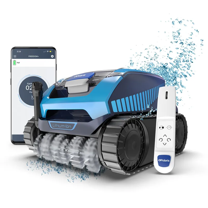 Polaris Freedom Plus Cordless Robotic Pool Cleaner for In-Ground Pools up to 50 ft, Outdoor Charging Caddy Included, Remote Control Included