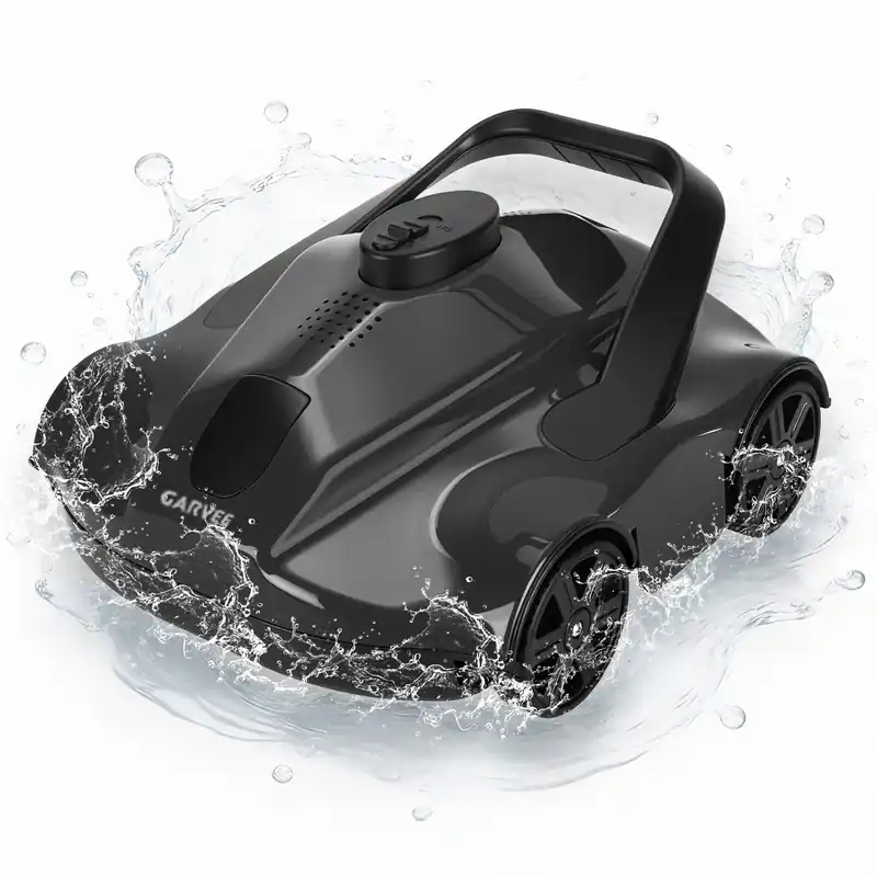 Garvee Cordless Robotic Pool Vacuum Cleaner with 130-Min Runtime, Self-Parking Technology for Above-Ground Pools up to 860 Sq.Ft, Efficient Filtration & Portable Design