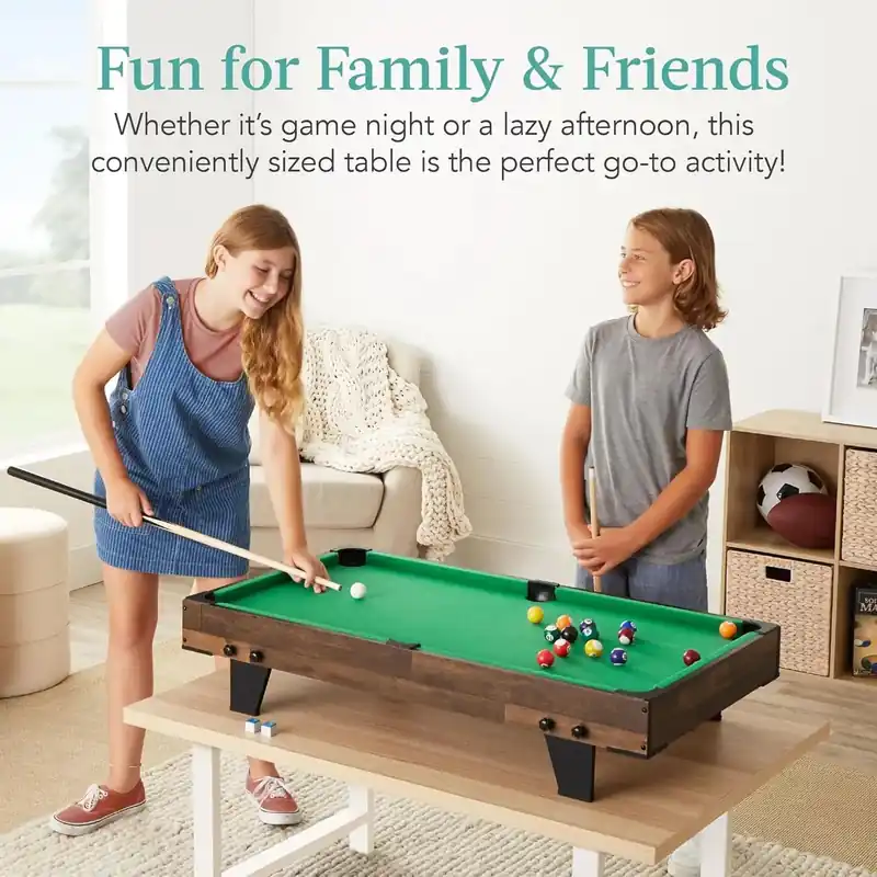 40in Tabletop Billiard Table, Pool Arcade Game Table for Living