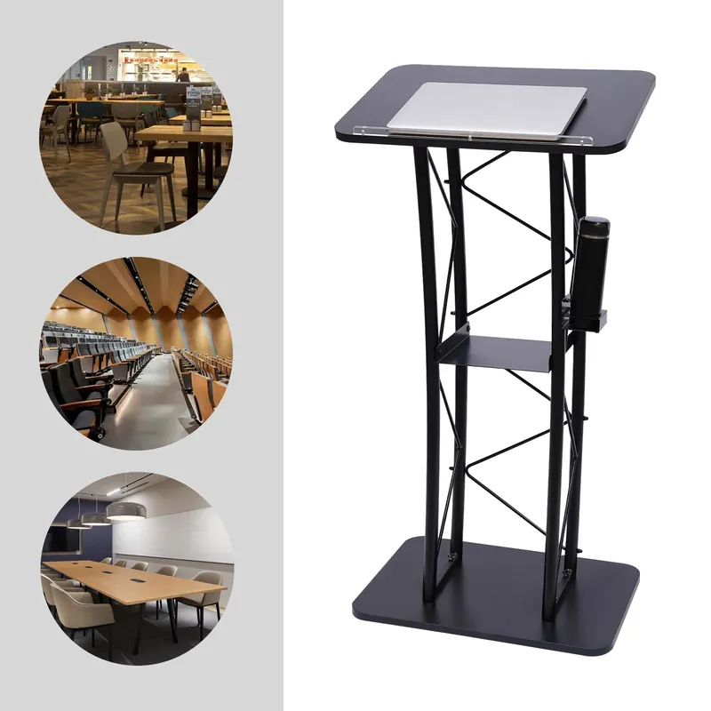 Ergonomic Curved Podium Floor-Standing Pulpit Lecture Podium