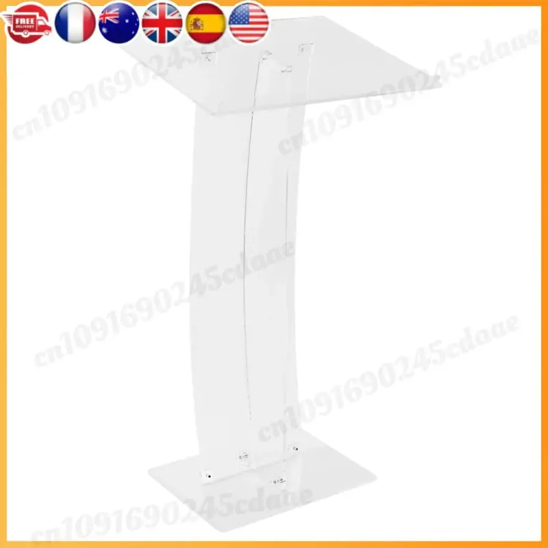 43.31 Inch Acrylic Clear Conference Podium School Speech Lectern Podium for Churches