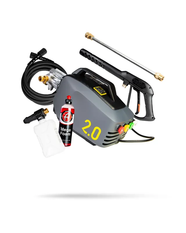 Adam‘s Polishes Active Pressure Washer 2.0 & Mega Foam Car Soap (5 Item) Powerful, Lightweight, Portable Electric Pressure Washer Sprayer 1800 PSI, 2.0 GPM for Car Home Auto Patio RV Motorcycle